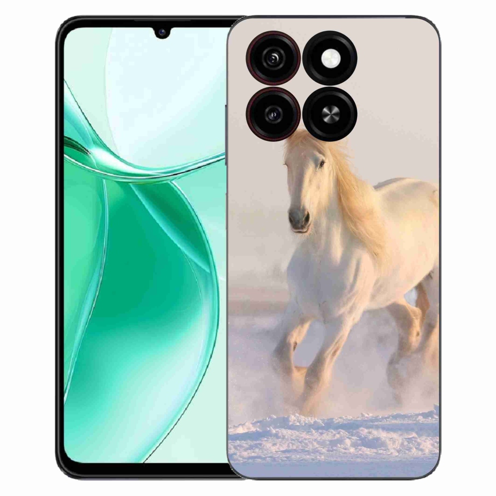 Gelový kryt mmCase na ZTE Blade A35 - kůň ve sněhu