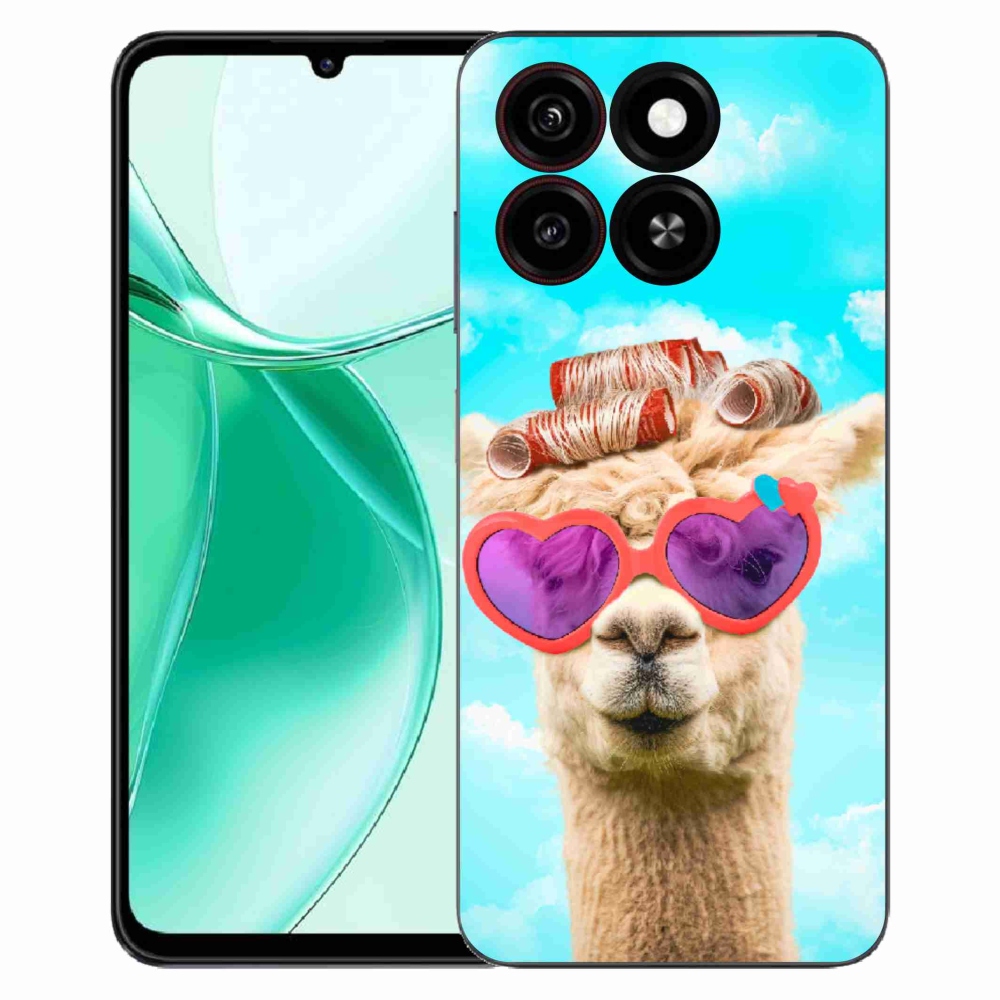 Gelový kryt mmCase na ZTE Blade A35 - lama s brýlemi