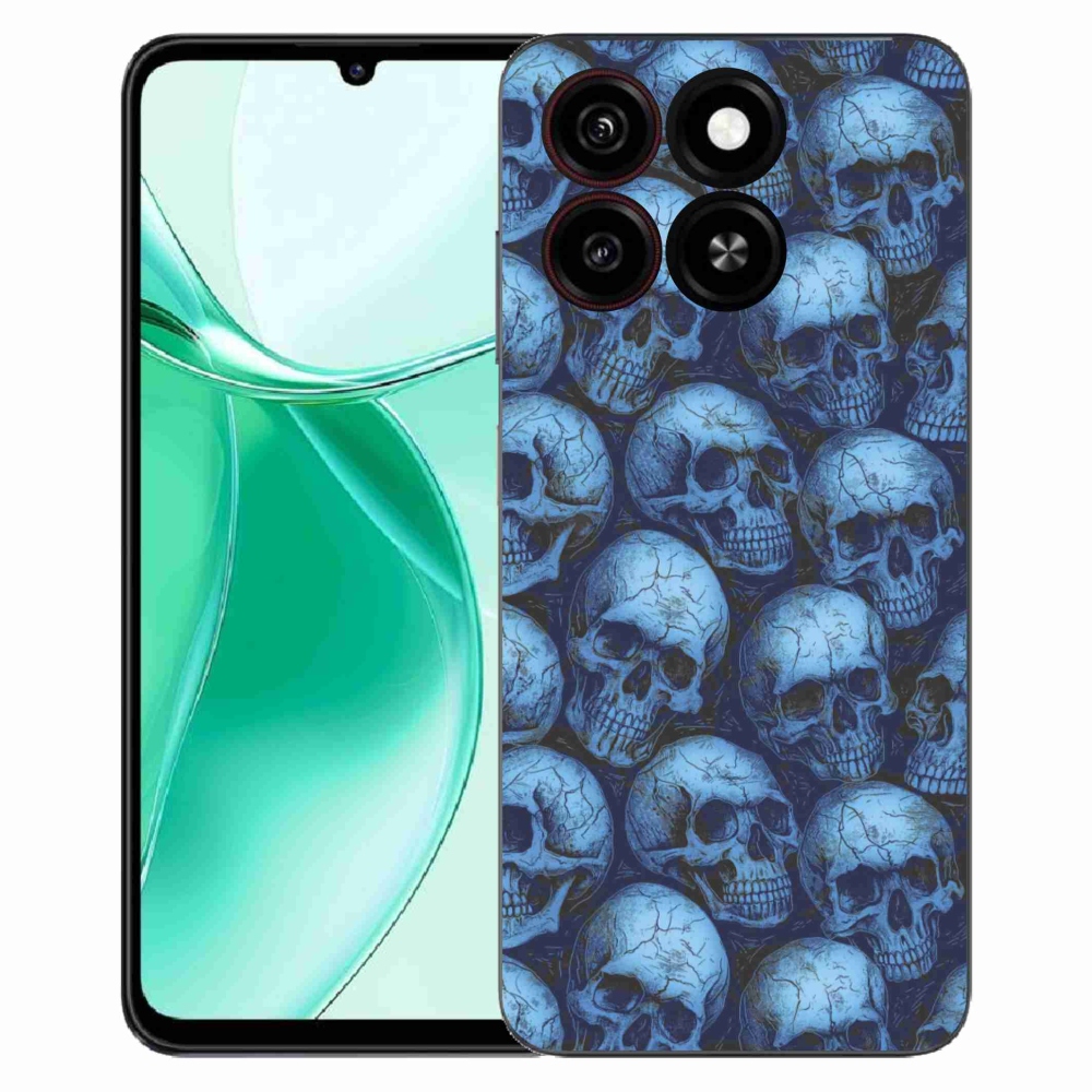 Gelový kryt mmCase na ZTE Blade A35 - lebky