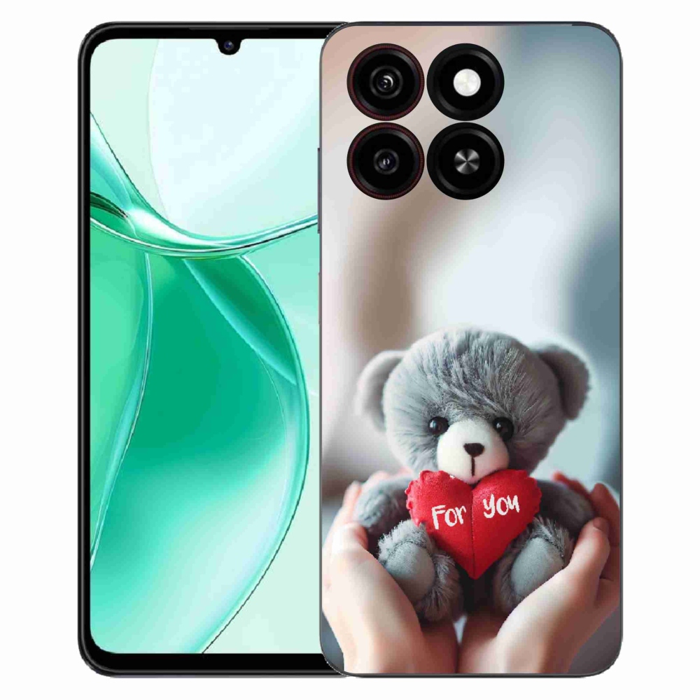 Gelový kryt mmCase na ZTE Blade A35 - medvídek pro zamilované
