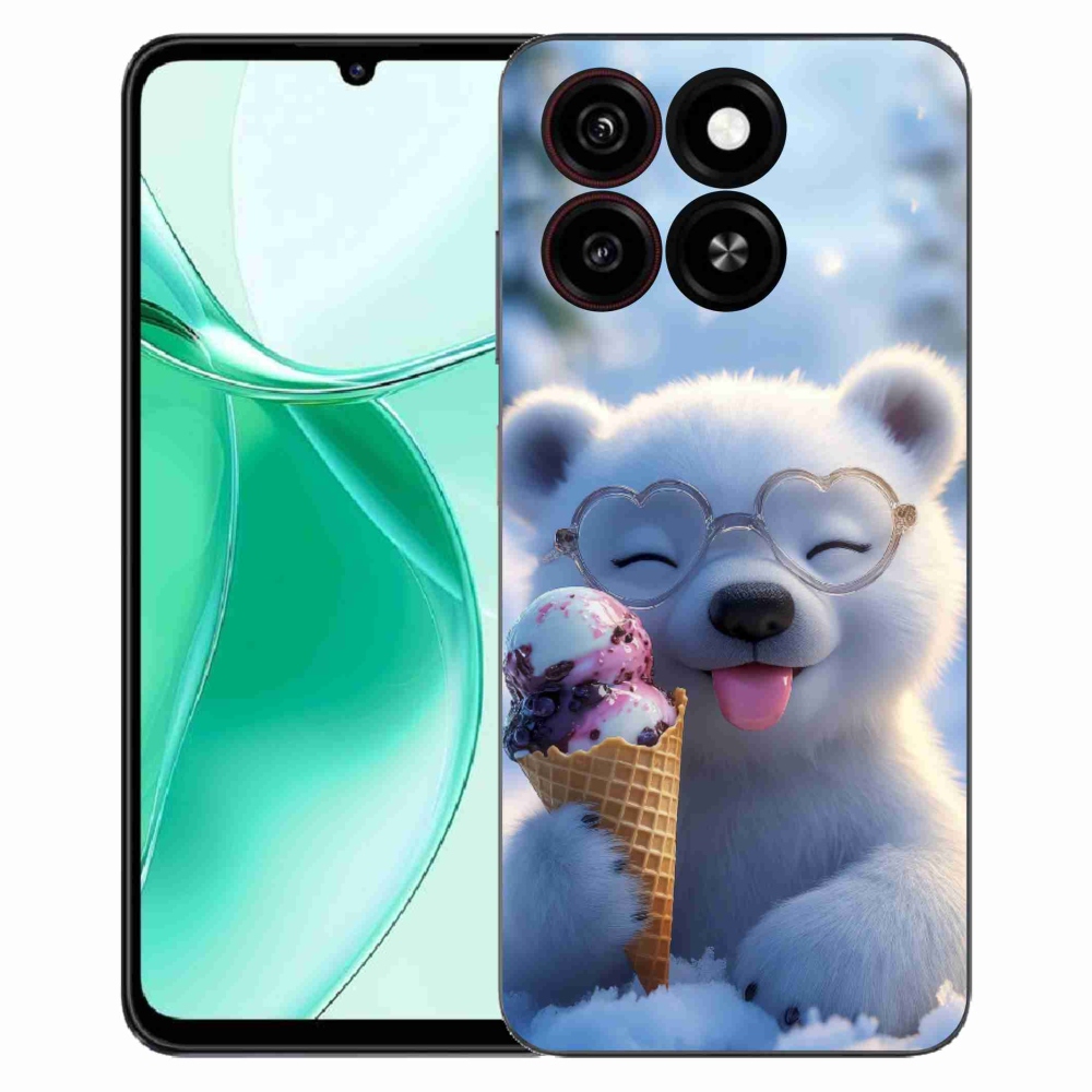 Gelový kryt mmCase na ZTE Blade A35 - medvídek se zmrzlinou