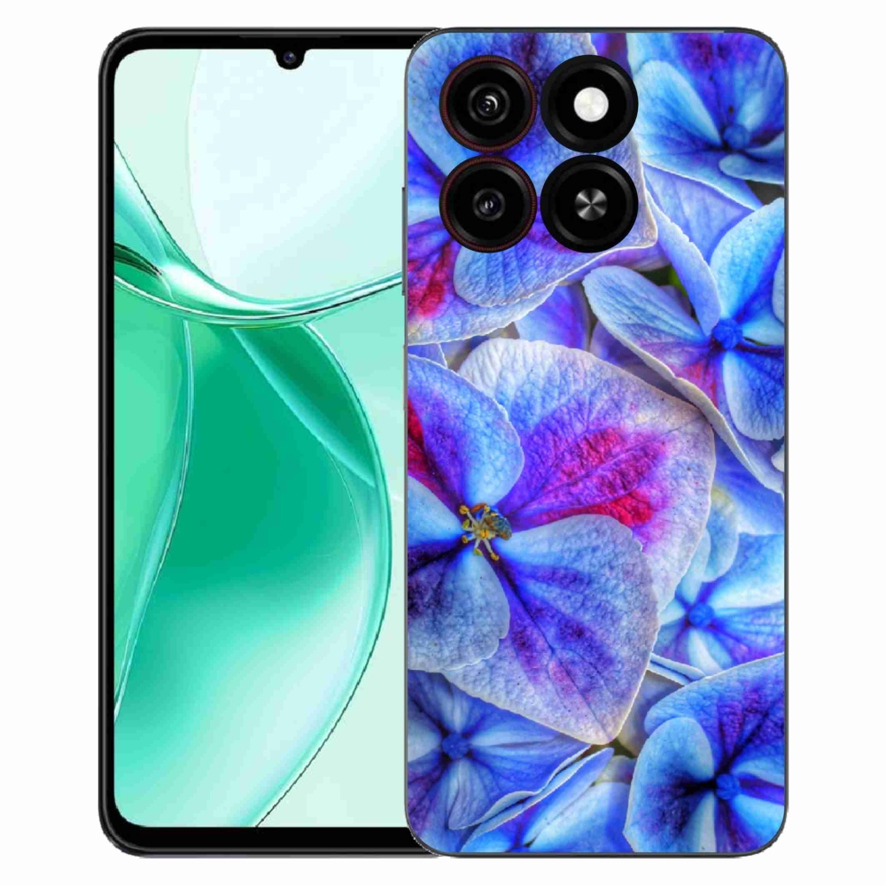 Gelový kryt mmCase na ZTE Blade A35 - modré květy 1