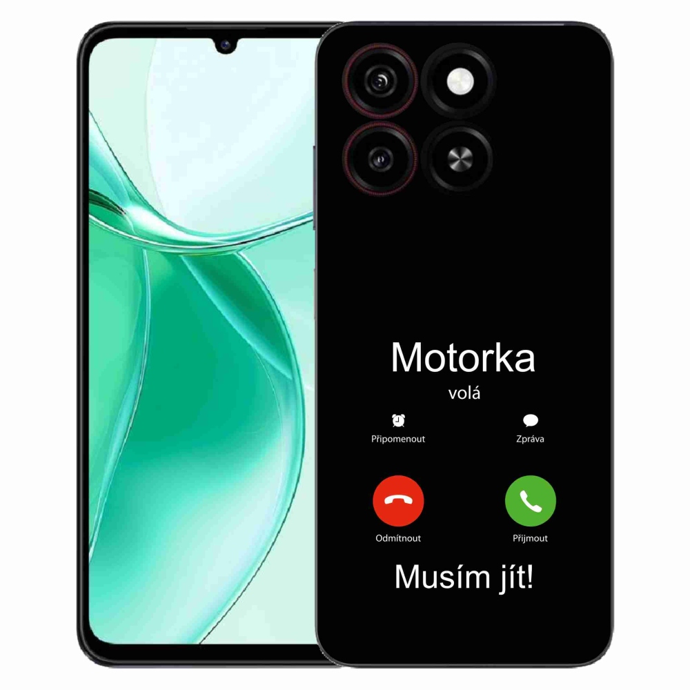 Gelový kryt mmCase na ZTE Blade A35 - motorka volá černé pozadí