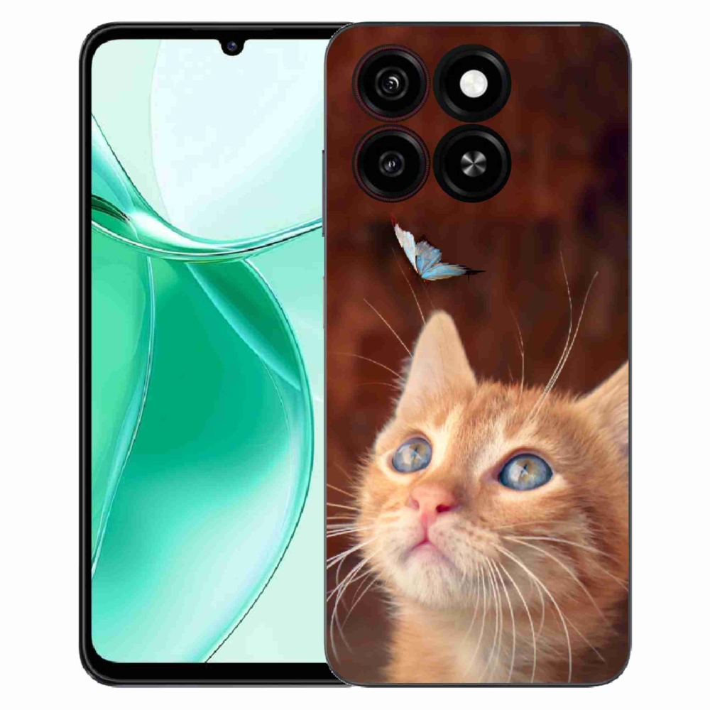 Gelový kryt mmCase na ZTE Blade A35 - motýl a kotě