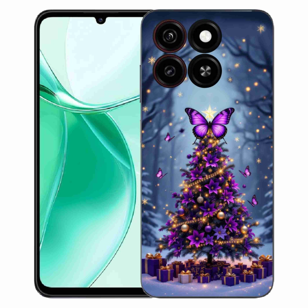 Gelový kryt mmCase na ZTE Blade A35 - motýlí vánoční stromek