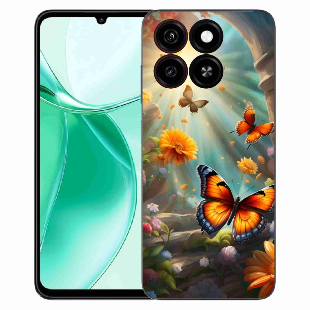 Gelový kryt mmCase na ZTE Blade A35 - motýlí zahrada 2