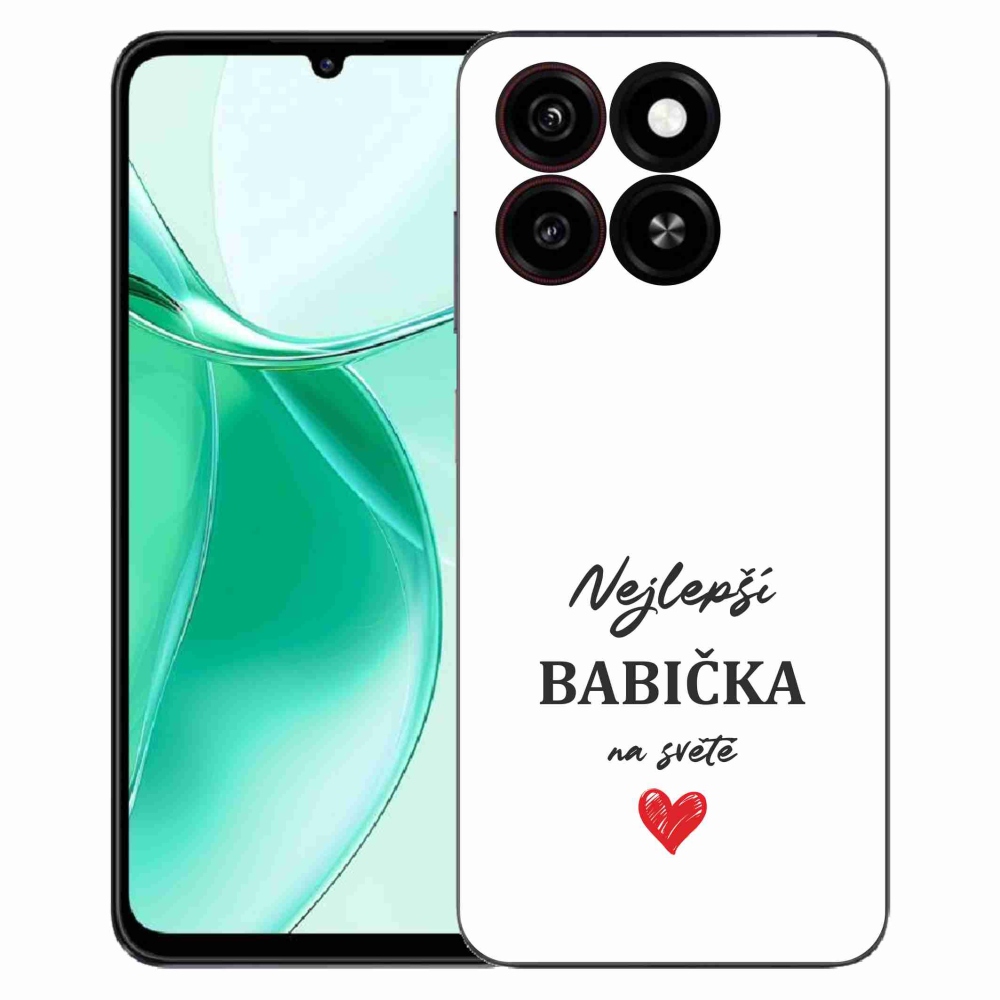 Gelový kryt mmCase na ZTE Blade A35 - nejlepší babička 1 bílé pozadí