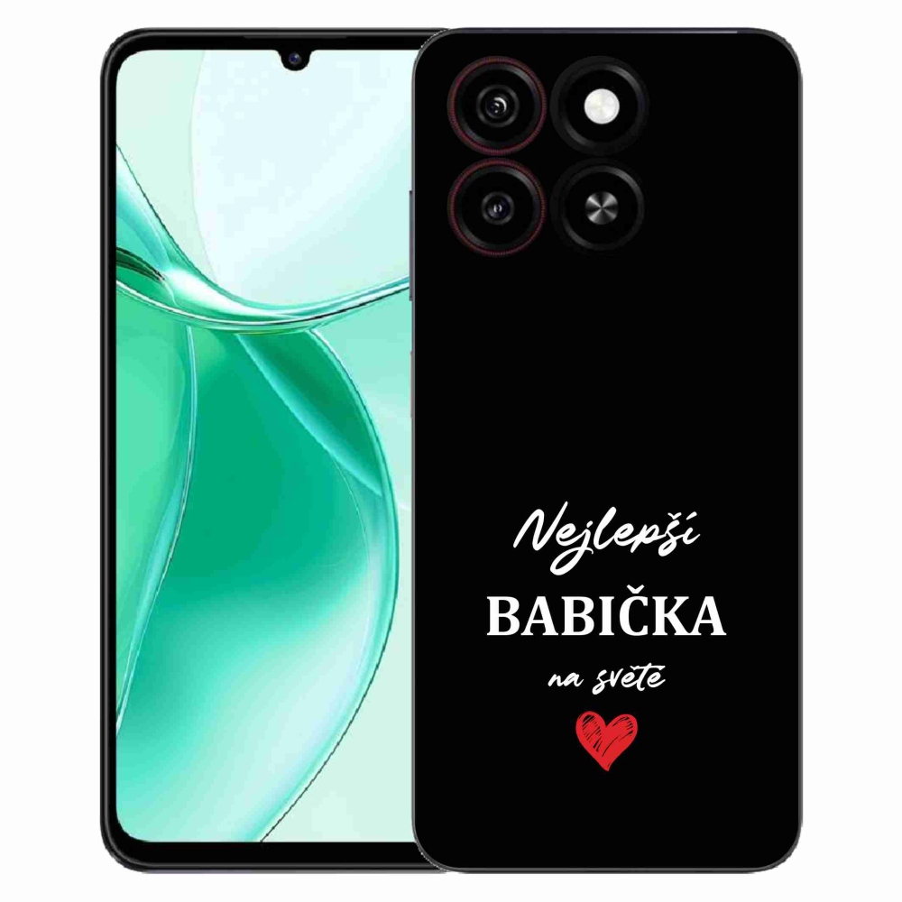 Gelový kryt mmCase na ZTE Blade A35 - nejlepší babička 1 černé pozadí