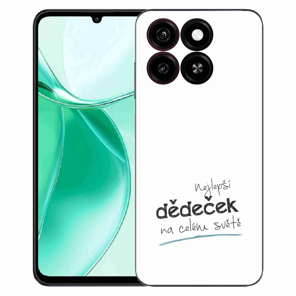 Gelový kryt mmCase na ZTE Blade A35 - nejlepší dědeček 3 bílé pozadí