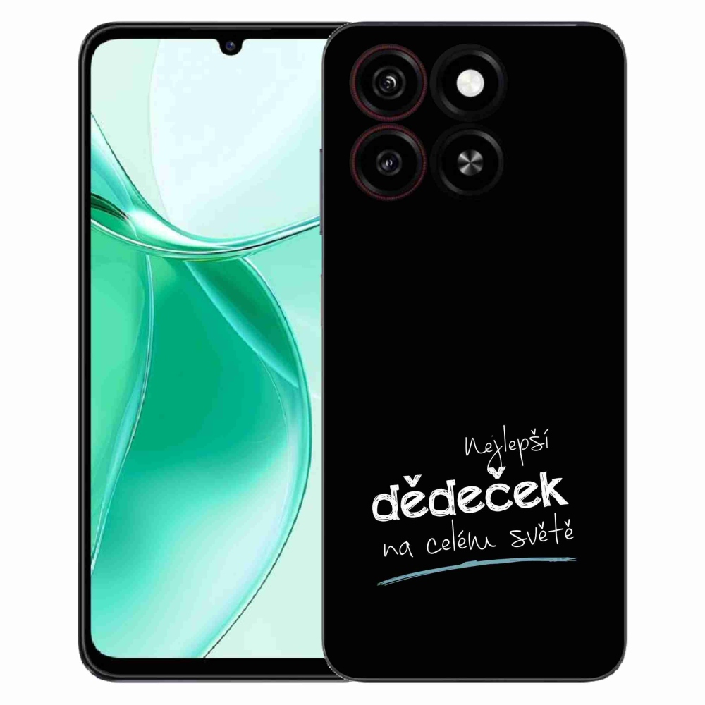 Gelový kryt mmCase na ZTE Blade A35 - nejlepší dědeček 3 černé pozadí