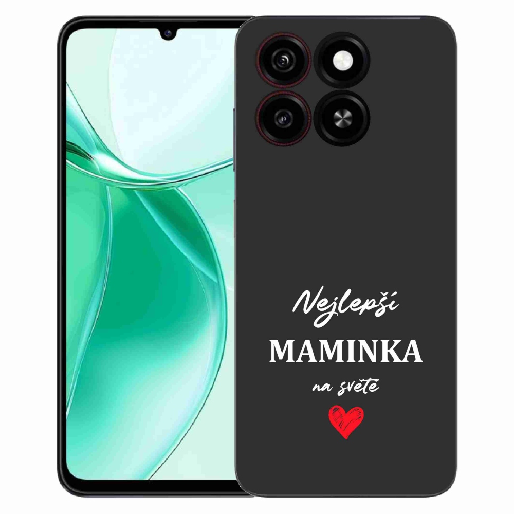Gelový kryt mmCase na ZTE Blade A35 - nejlepší maminka 1 černé pozadí