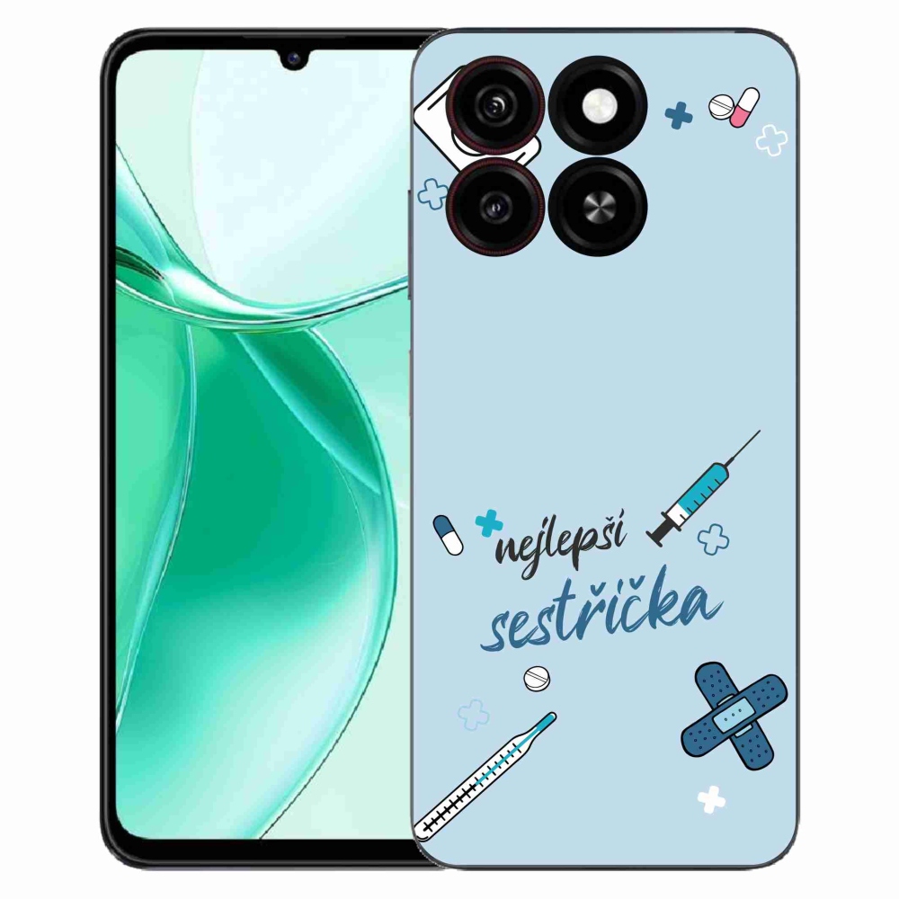 Gelový kryt mmCase na ZTE Blade A35 - nejlepší sestřička modré pozadí