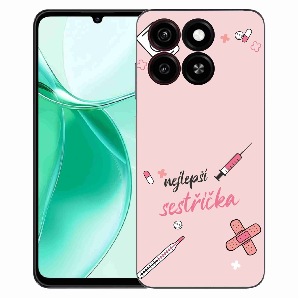 Gelový kryt mmCase na ZTE Blade A35 - nejlepší sestřička růžové pozadí