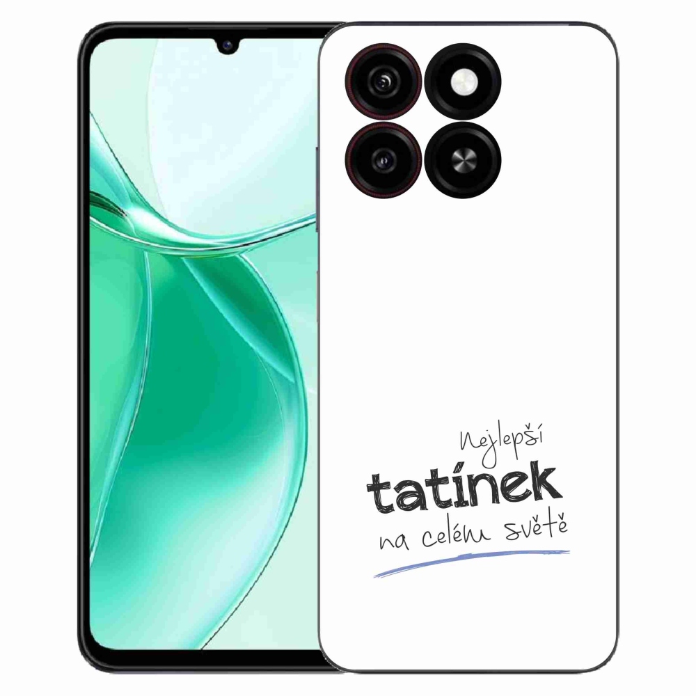 Gelový kryt mmCase na ZTE Blade A35 - nejlepší tatínek 4 bílé pozadí