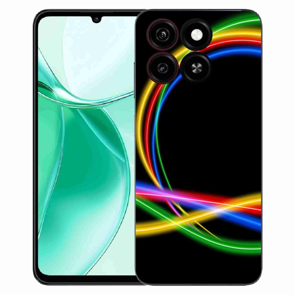 Gelový kryt mmCase na ZTE Blade A35 - neonové kruhy