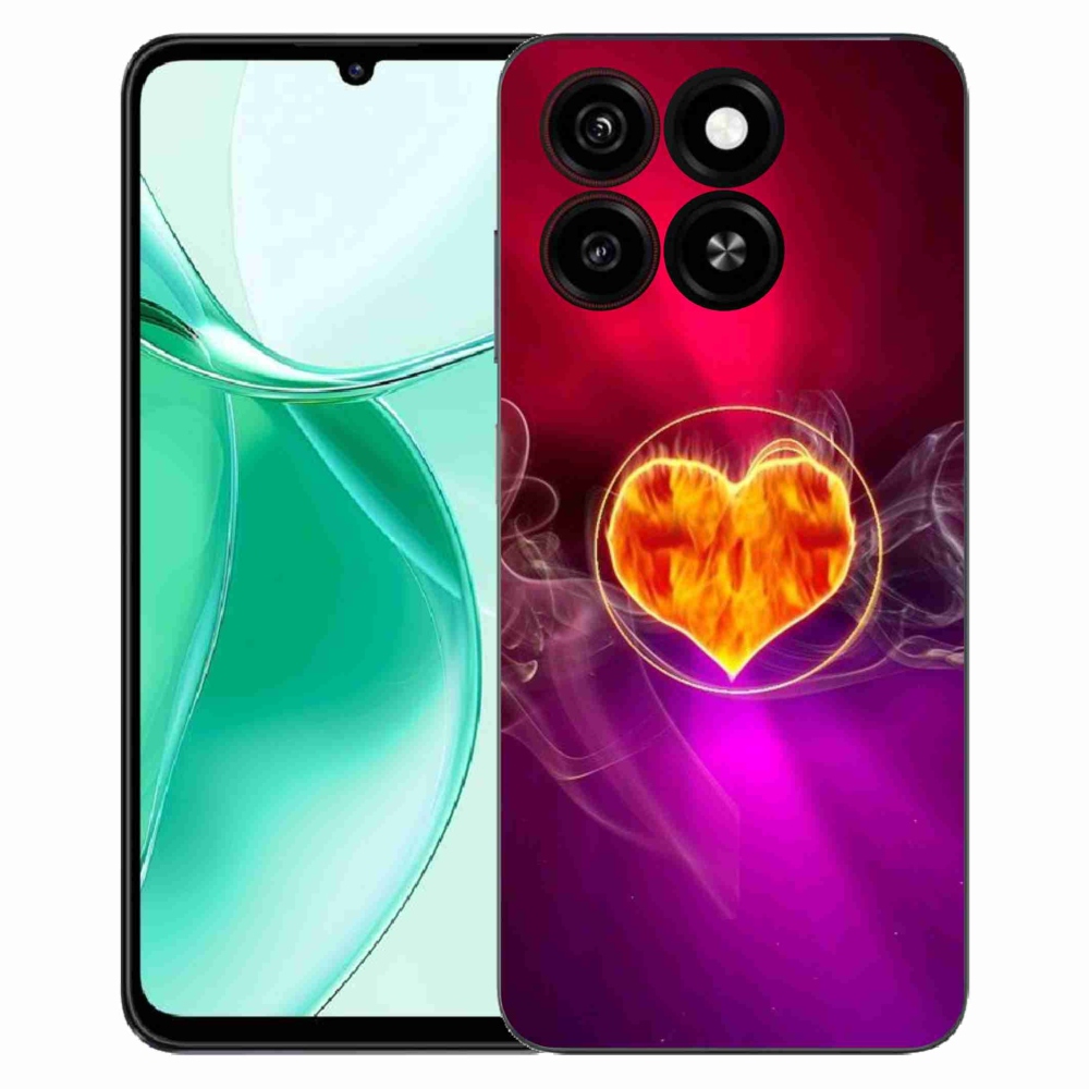 Gelový kryt mmCase na ZTE Blade A35 - ohnivé srdce