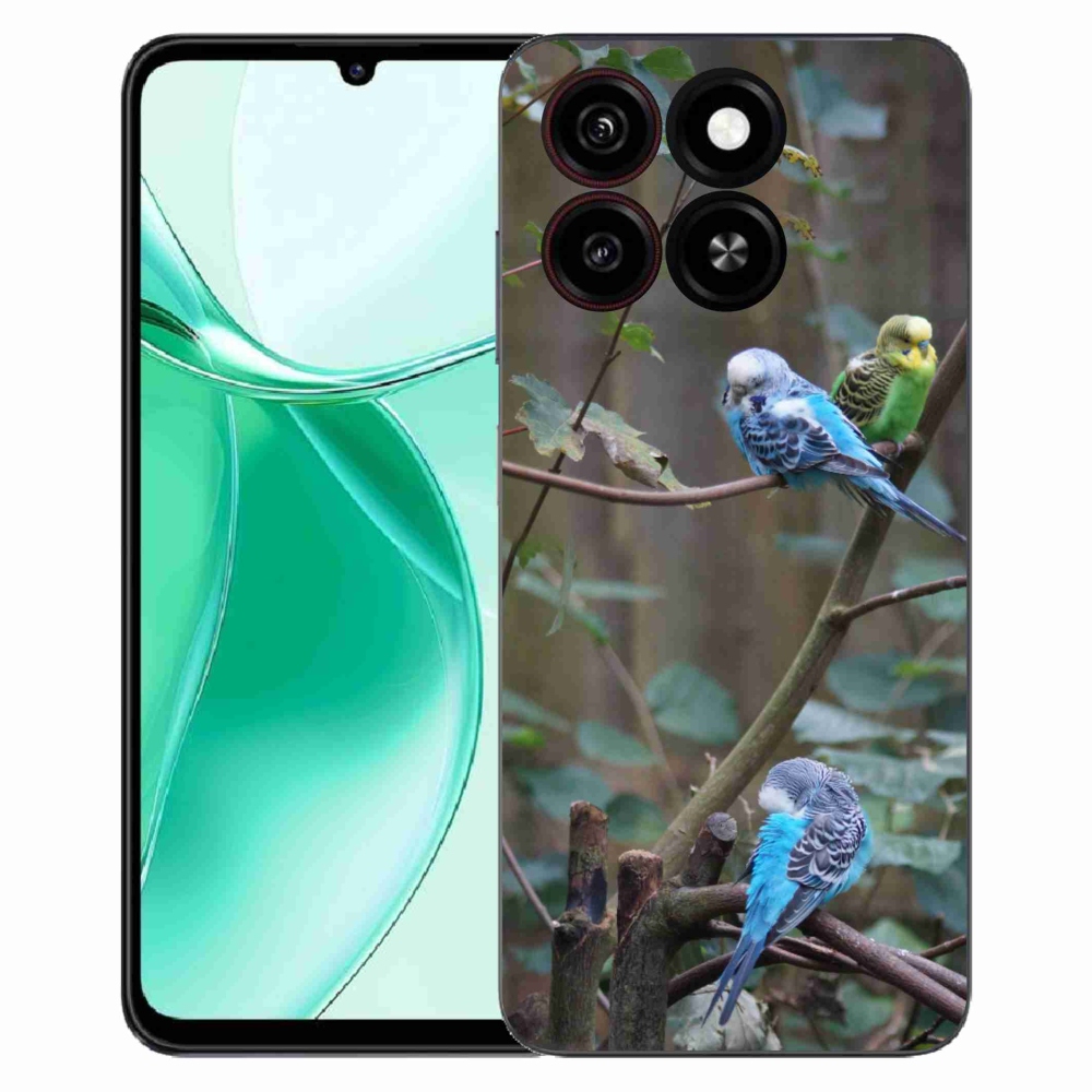 Gelový kryt mmCase na ZTE Blade A35 - papoušci na větvi