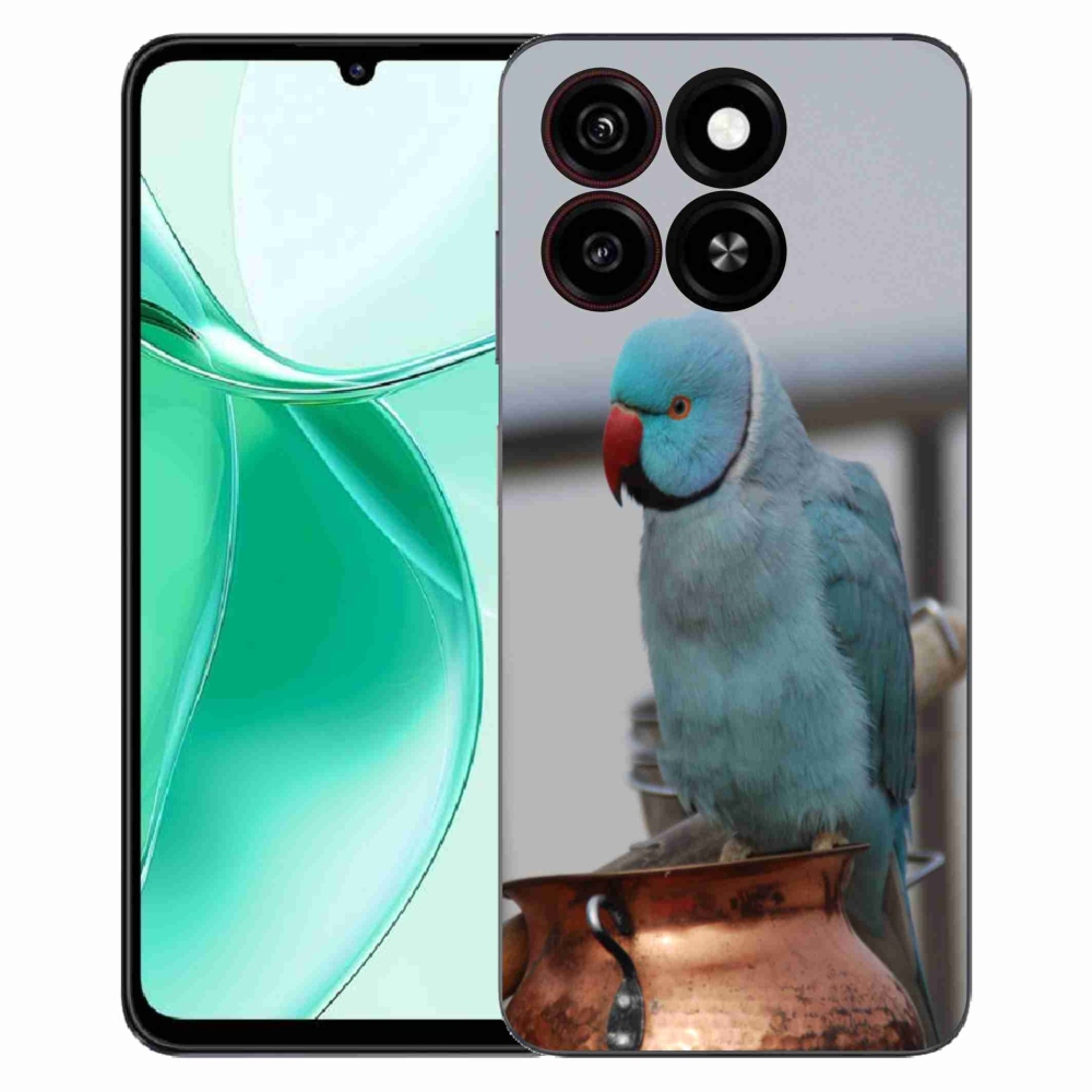 Gelový kryt mmCase na ZTE Blade A35 - papoušek alexandr modrý
