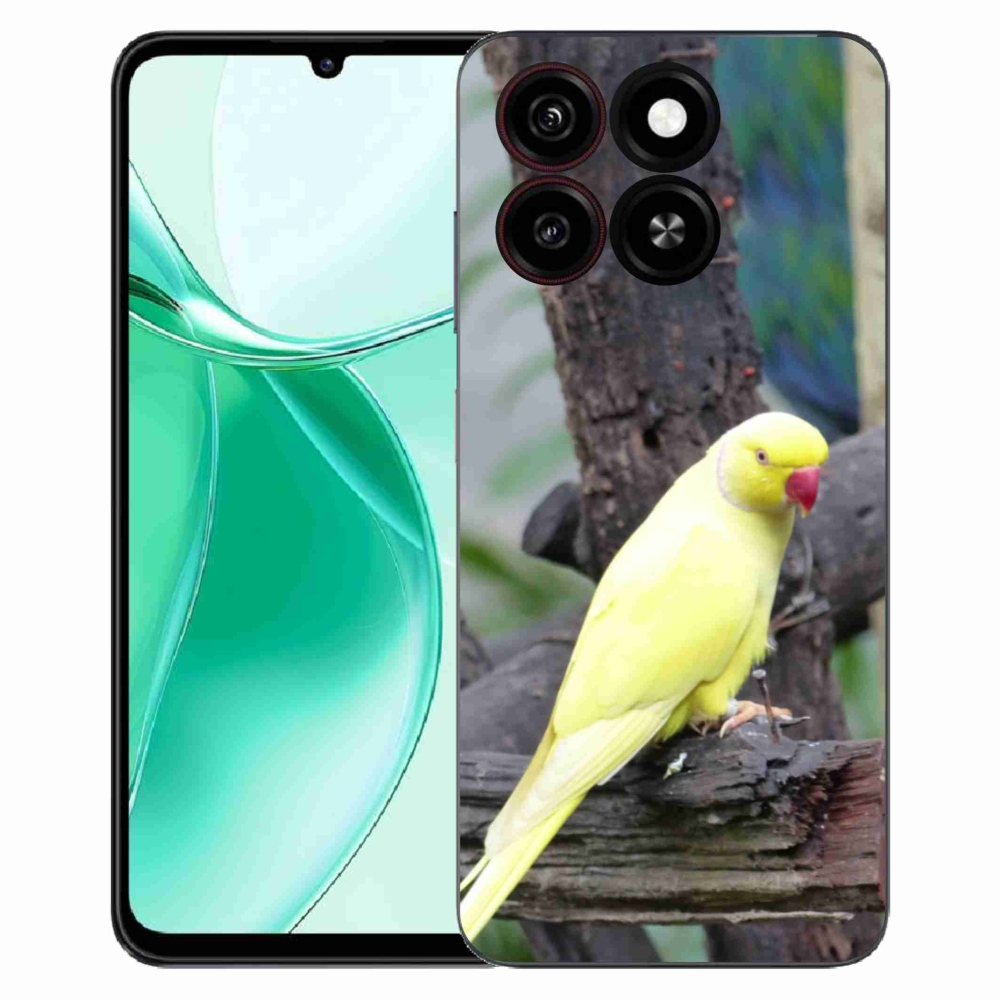 Gelový kryt mmCase na ZTE Blade A35 - papoušek alexandr žlutý