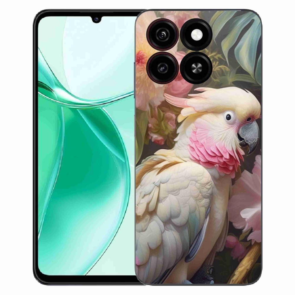 Gelový kryt mmCase na ZTE Blade A35 - papoušek kakadu růžový 2