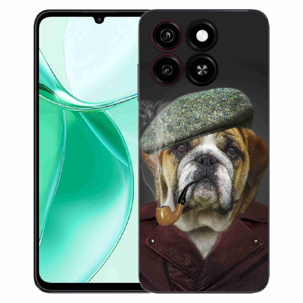 Gelový kryt mmCase na ZTE Blade A35 - pes s fajfkou