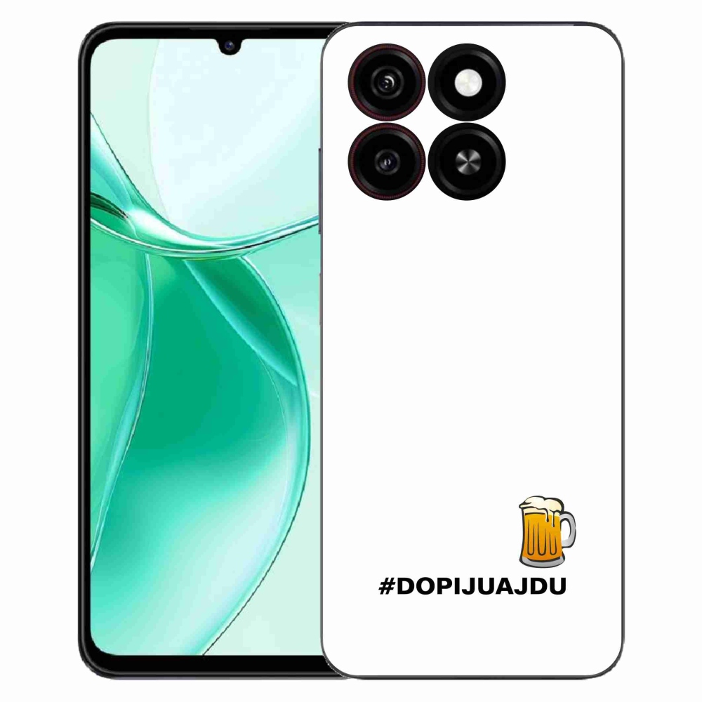 Gelový kryt mmCase na ZTE Blade A35 - pivní motiv 1 bílé pozadí