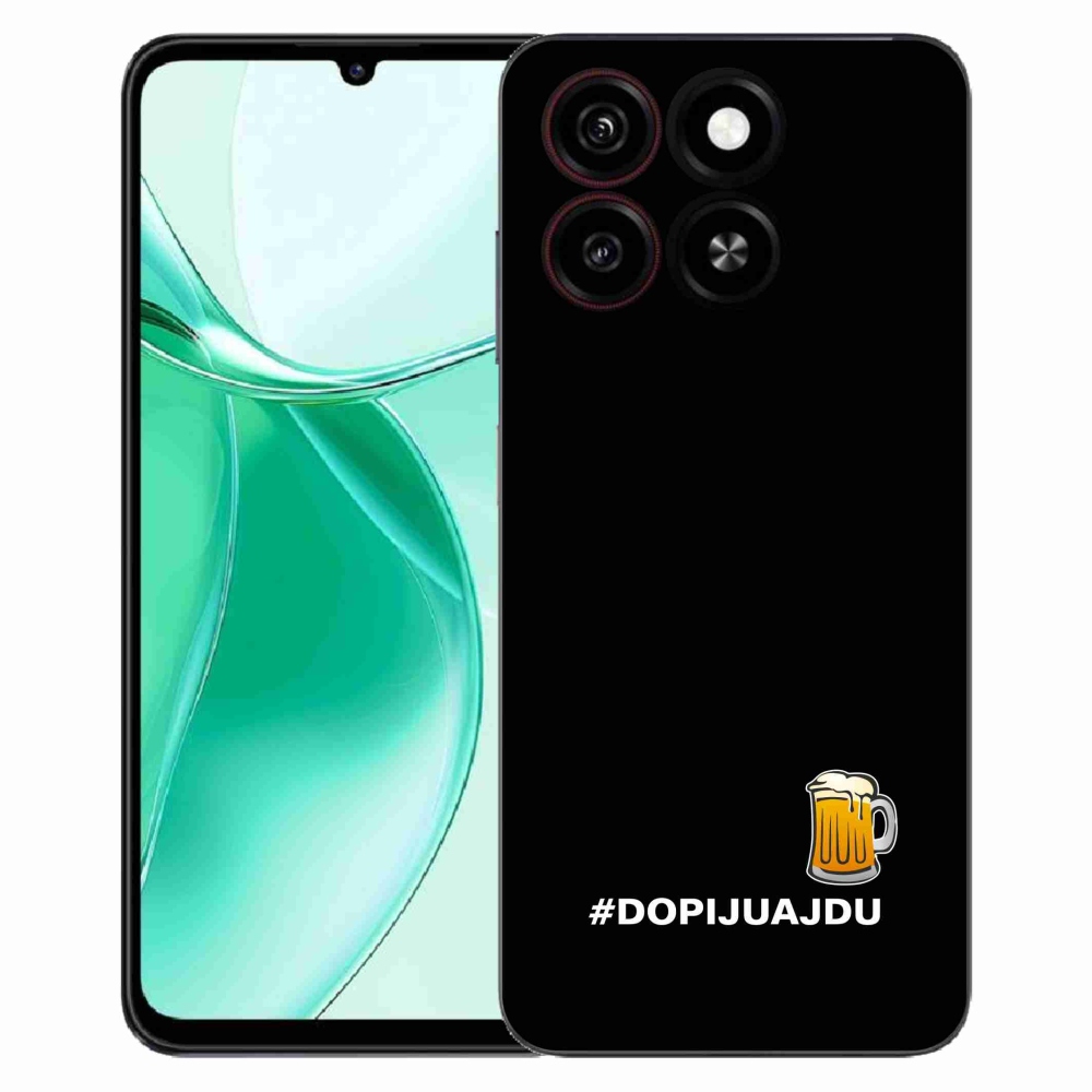 Gelový kryt mmCase na ZTE Blade A35 - pivní motiv 1 černé pozadí