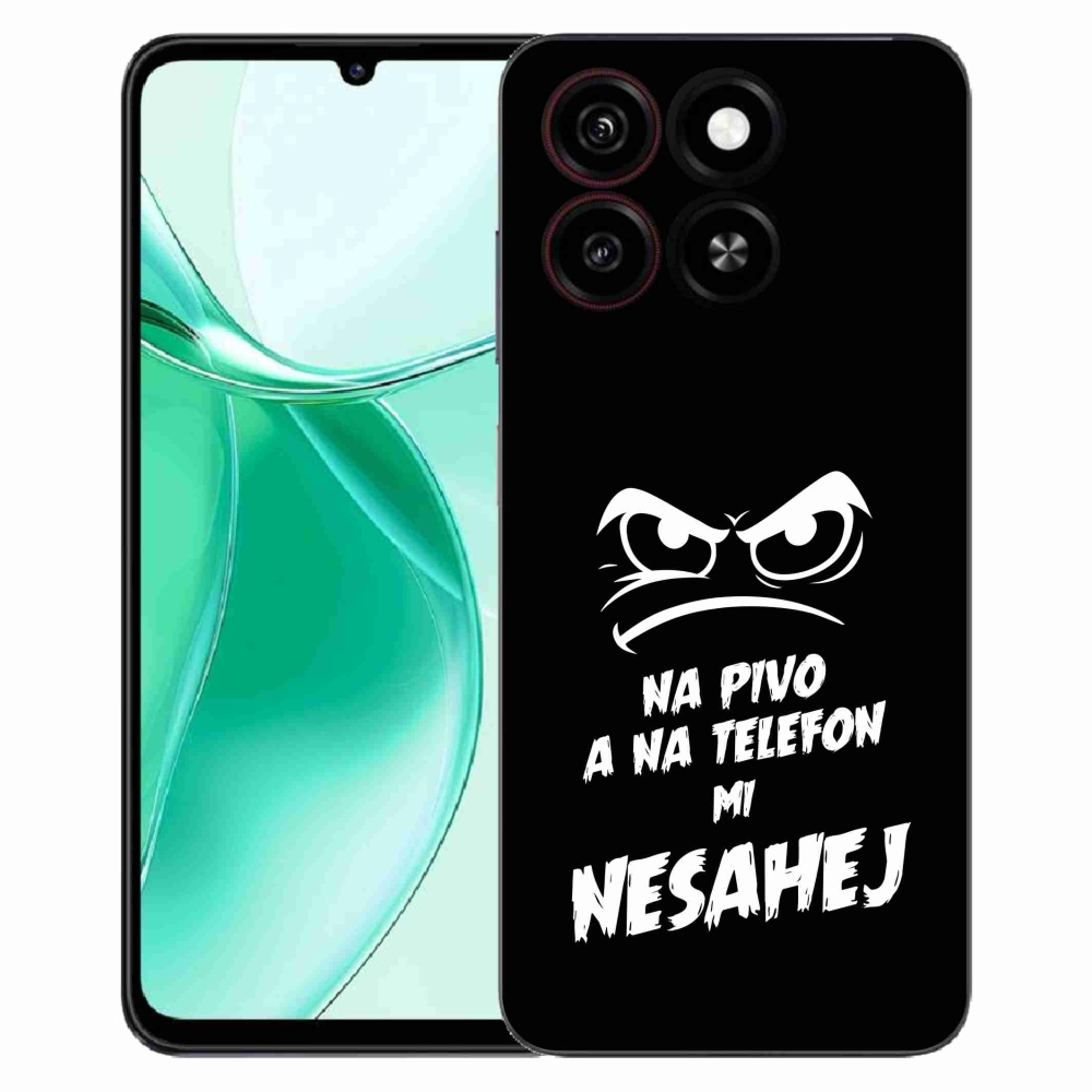 Gelový kryt mmCase na ZTE Blade A35 - pivní motiv 2 černé pozadí