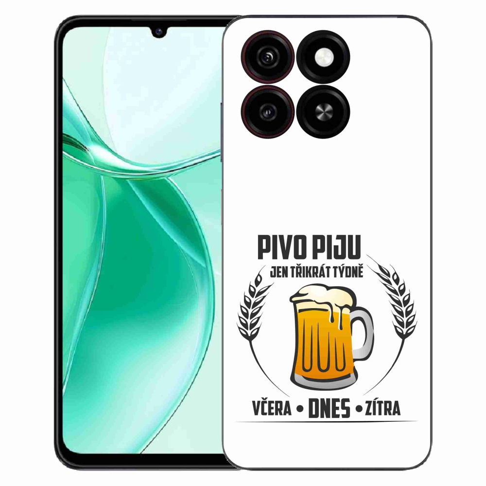 Gelový kryt mmCase na ZTE Blade A35 - pivní motiv bílé pozadí