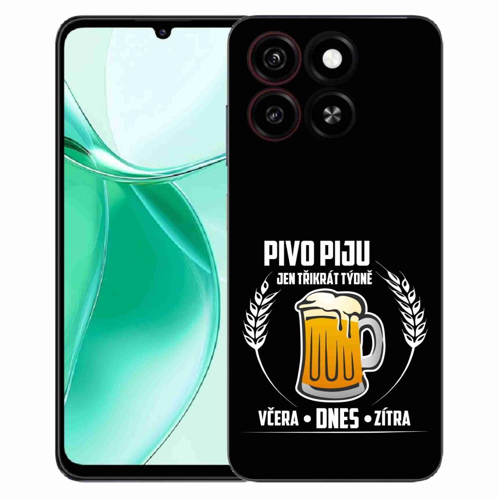 Gelový kryt mmCase na ZTE Blade A35 - pivní motiv černé pozadí