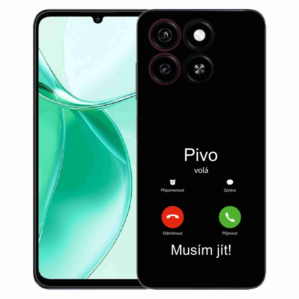 Gelový kryt mmCase na ZTE Blade A35 - pivo volá černé pozadí