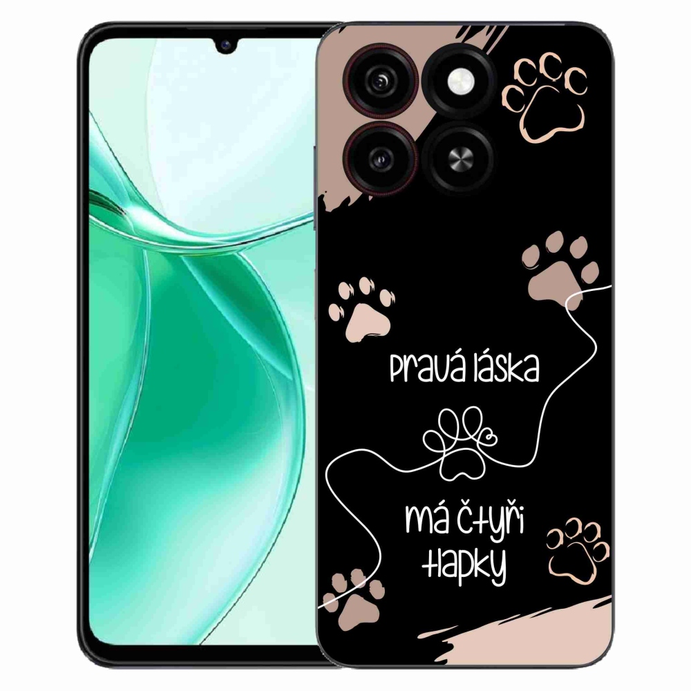 Gelový kryt mmCase na ZTE Blade A35 - psí motiv 1 černé pozadí