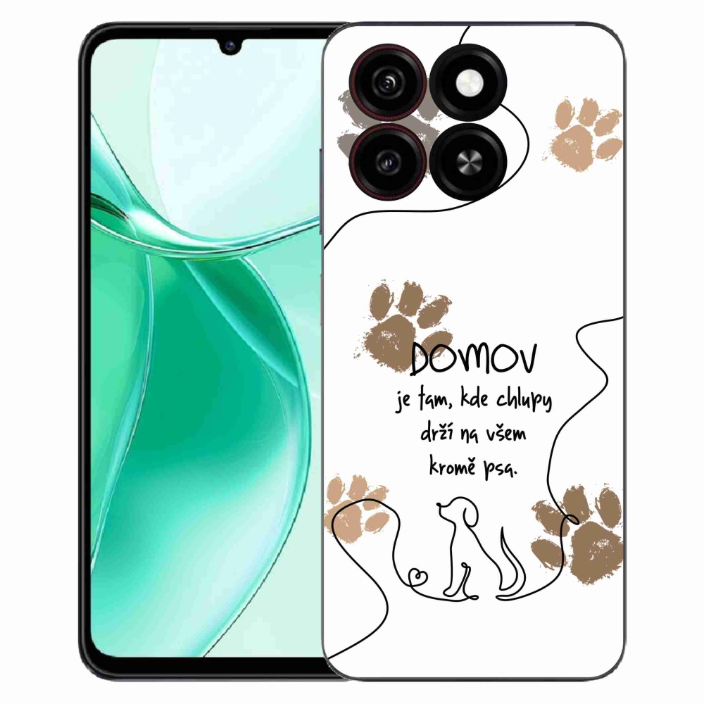Gelový kryt mmCase na ZTE Blade A35 - psí motiv bílé pozadí