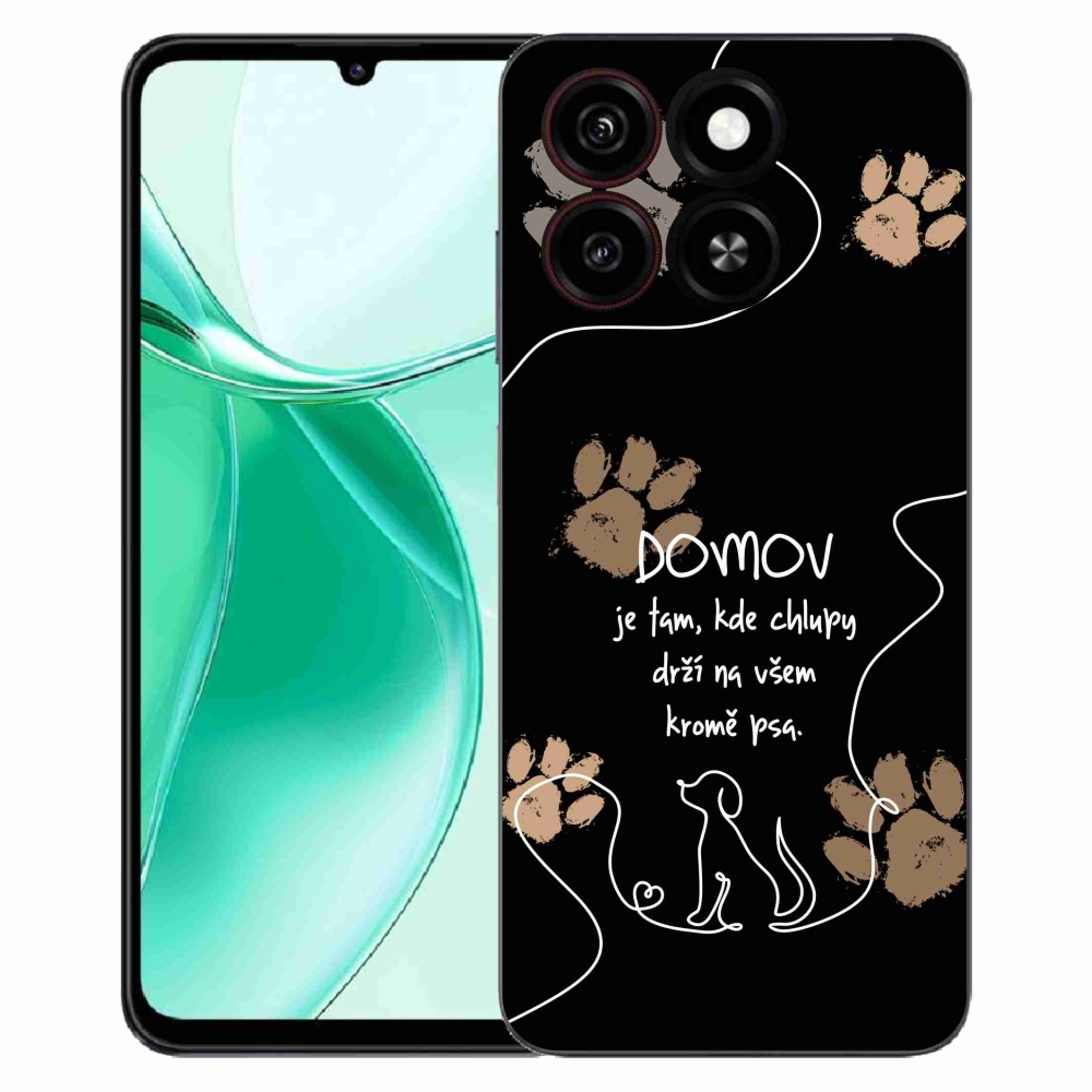 Gelový kryt mmCase na ZTE Blade A35 - psí motiv černé pozadí