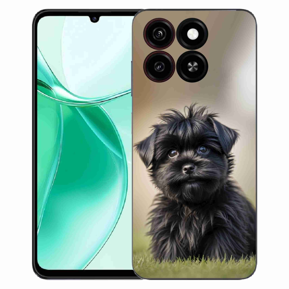 Gelový kryt mmCase na ZTE Blade A35 - roztomilý černý pejsek