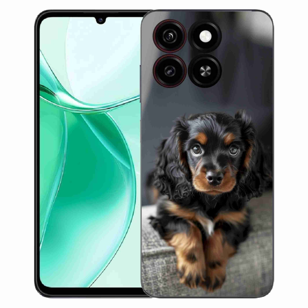 Gelový kryt mmCase na ZTE Blade A35 - roztomilý dlouhosrstý jezevčík