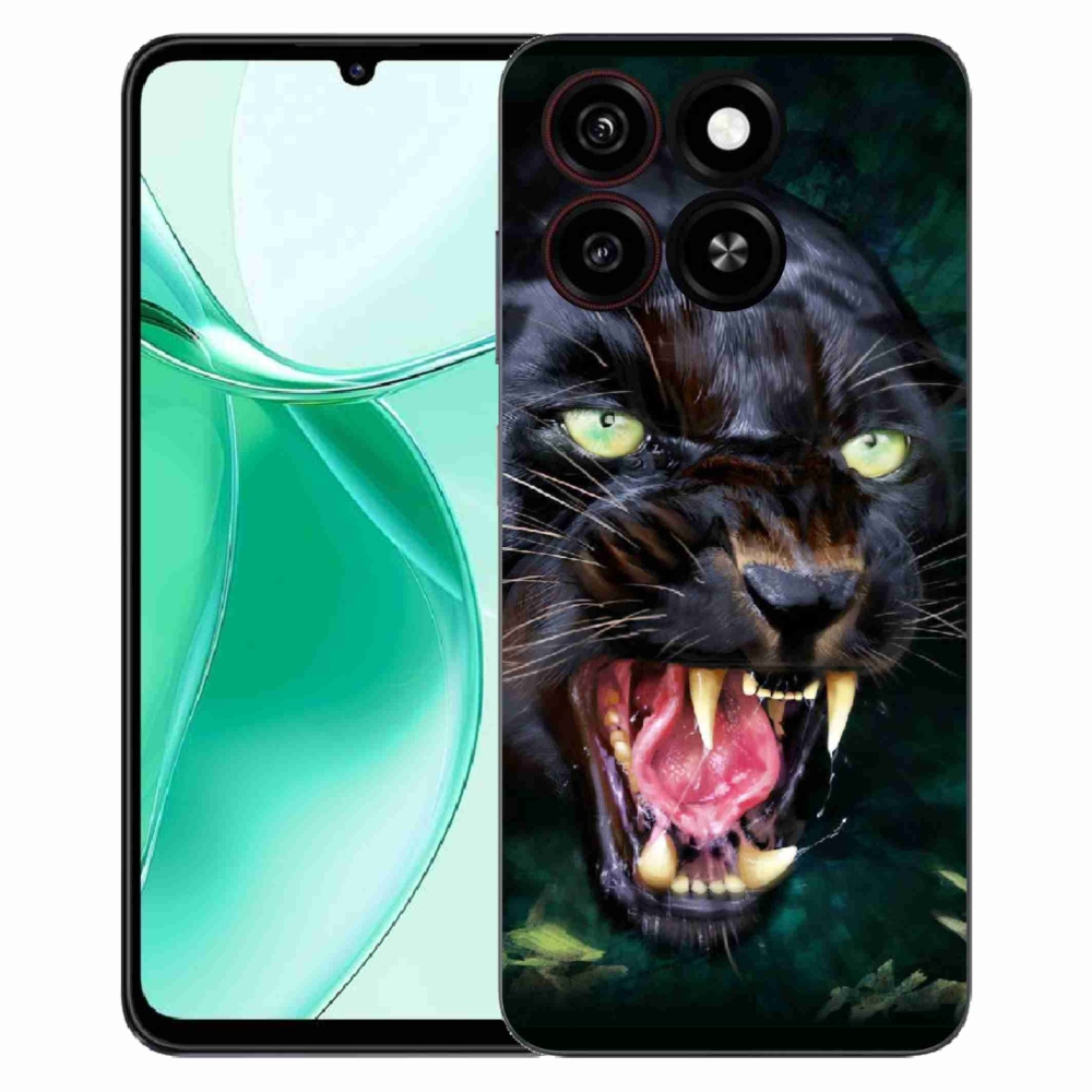 Gelový kryt mmCase na ZTE Blade A35 - rozzuřený černý panter