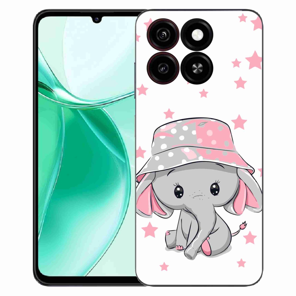 Gelový kryt mmCase na ZTE Blade A35 - růžový slon