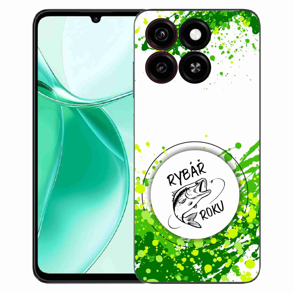 Gelový kryt mmCase na ZTE Blade A35 - rybář roku bílé pozadí