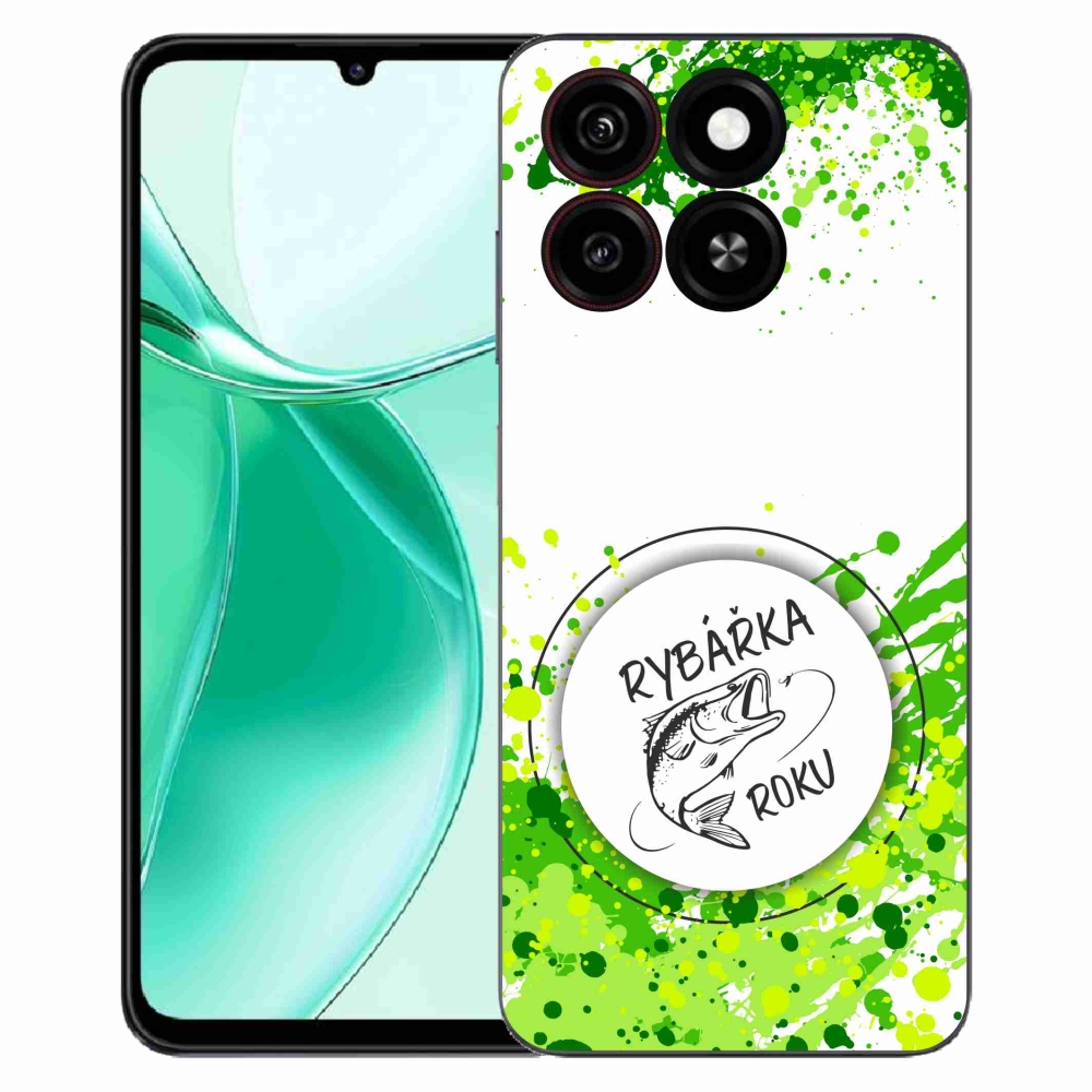 Gelový kryt mmCase na ZTE Blade A35 - rybářka roku bílé pozadí
