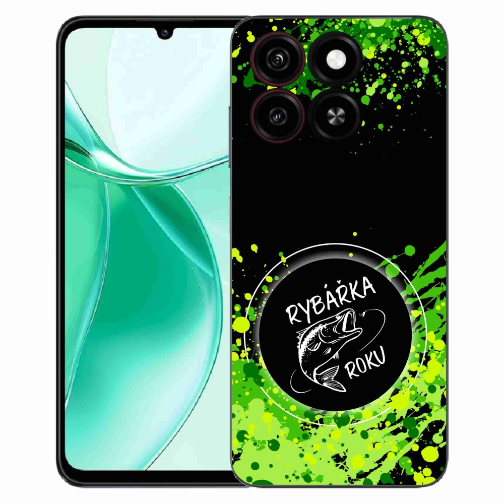 Gelový kryt mmCase na ZTE Blade A35 - rybářka roku černé pozadí