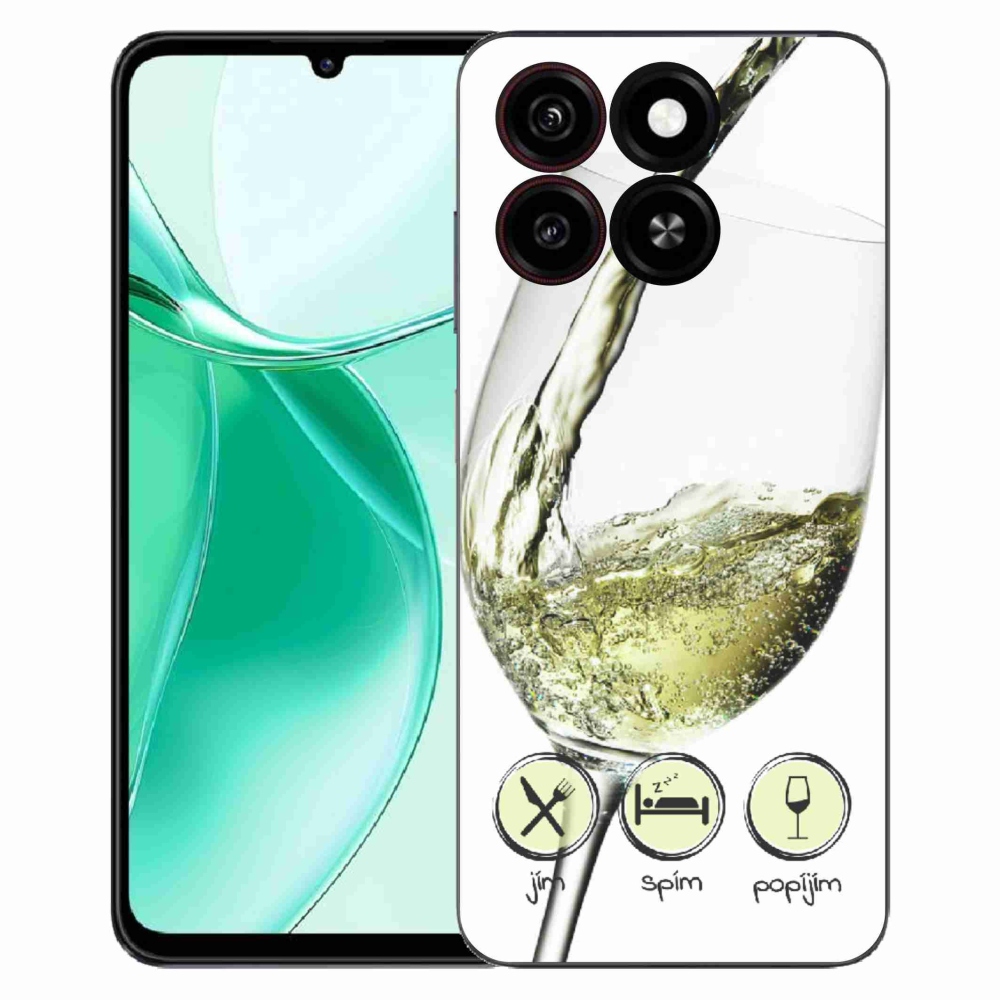 Gelový kryt mmCase na ZTE Blade A35 - sklenička vína bílé