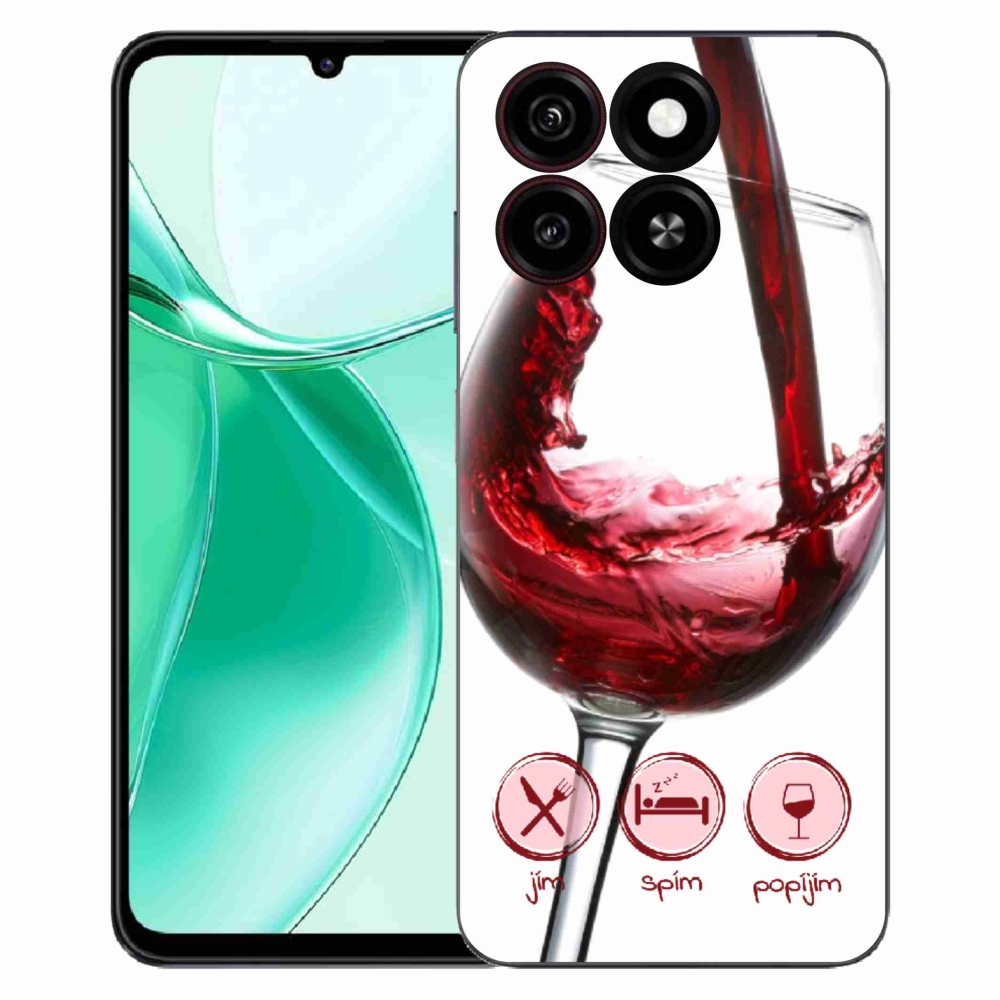Gelový kryt mmCase na ZTE Blade A35 - sklenička vína červené