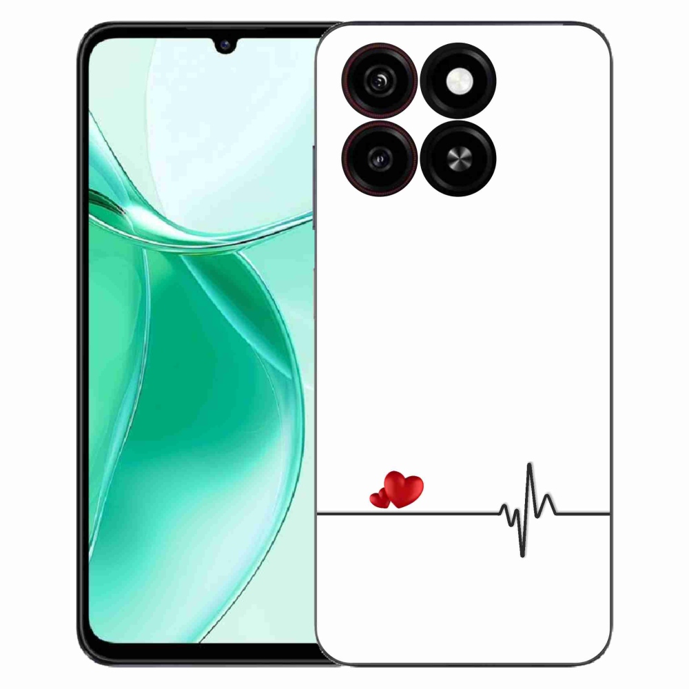 Gelový kryt mmCase na ZTE Blade A35 - srdce a tep bílé pozadí