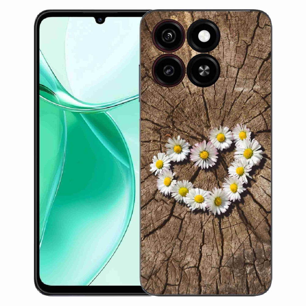 Gelový kryt mmCase na ZTE Blade A35 - srdce z kopretin
