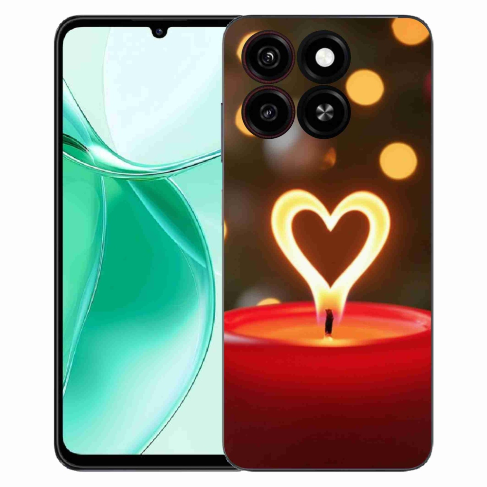 Gelový kryt mmCase na ZTE Blade A35 - srdce z plamene