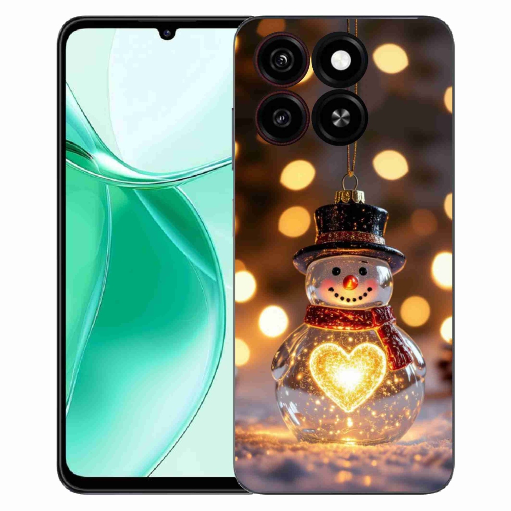 Gelový kryt mmCase na ZTE Blade A35 - svítící vánoční sněhulák