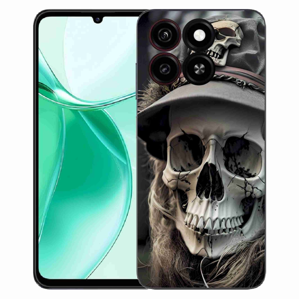 Gelový kryt mmCase na ZTE Blade A35 - temná lebka