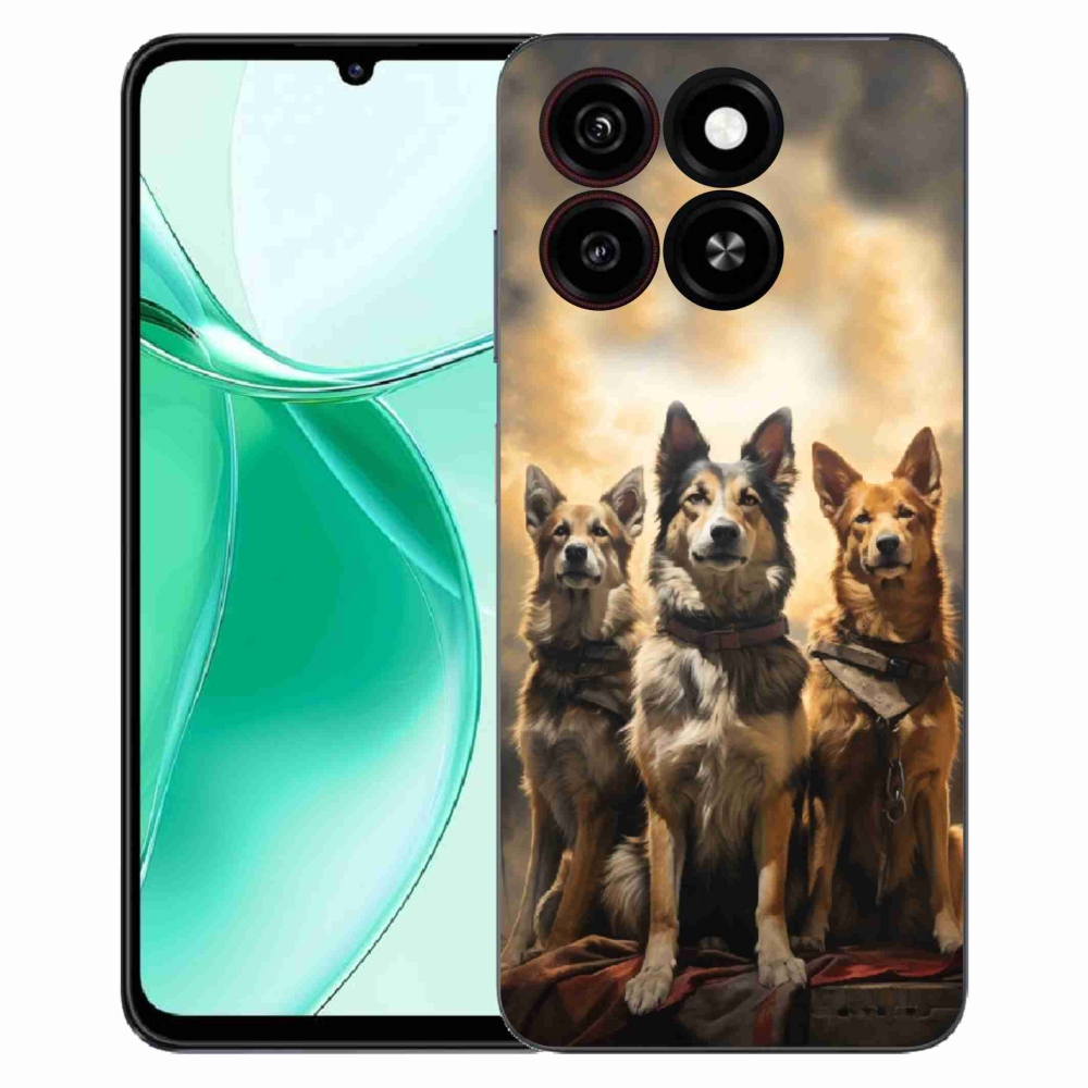 Gelový kryt mmCase na ZTE Blade A35 - tři psi