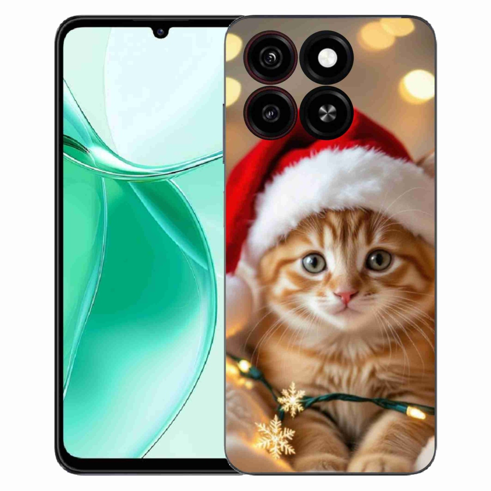 Gelový kryt mmCase na ZTE Blade A35 - vánoční kotě
